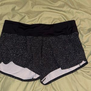 Black speckled Lululemon shorts